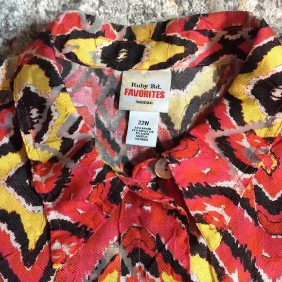 GORGEOUS RUBY RD FAVORITES LINEN BLEND SHIRT! - Picture 2 of 8